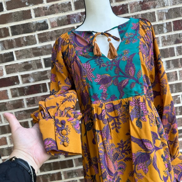 Anthropologie Multicolor Floral Long Sleeve Dress - Picture 4 of 11